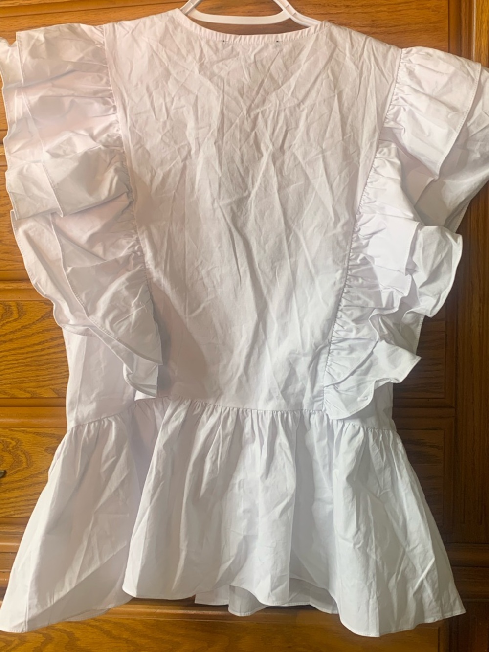 Lulu's White Ruffled V-Neck Blouse - Picture 7 of 13